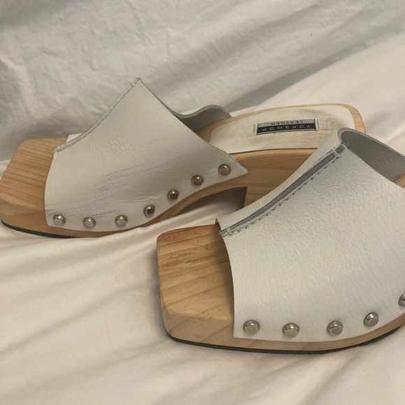 Topshop Rosie white leather Mid Clog Mule, size 40 EU/9.5 US! - Picture 6 of 9